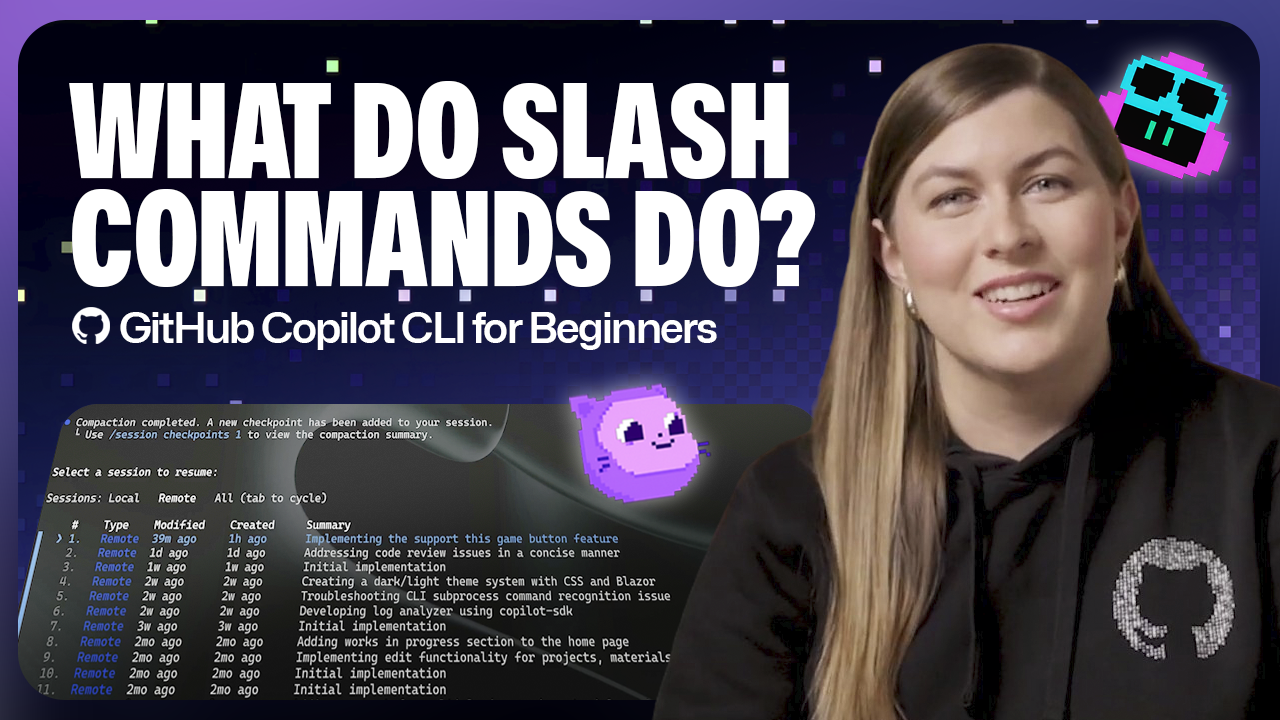 Thumbnail for a video that says 'What do slash commands do?'
