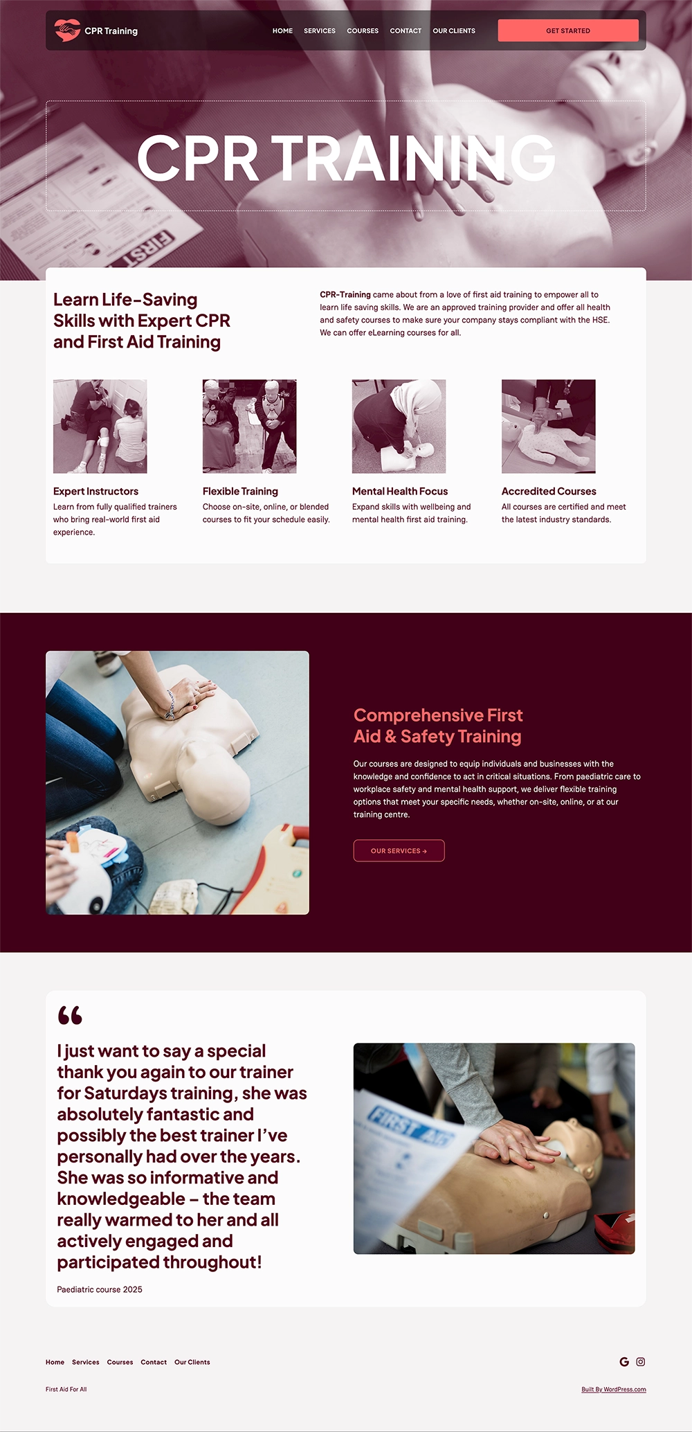 An example of a website build by WordPress.com Express Website Design Service.