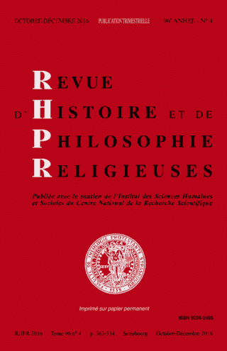vignette collection Revue d'Histoire et de Philosophie religieuses vignette collection Revue d'Histoire et de Philosophie religieuses