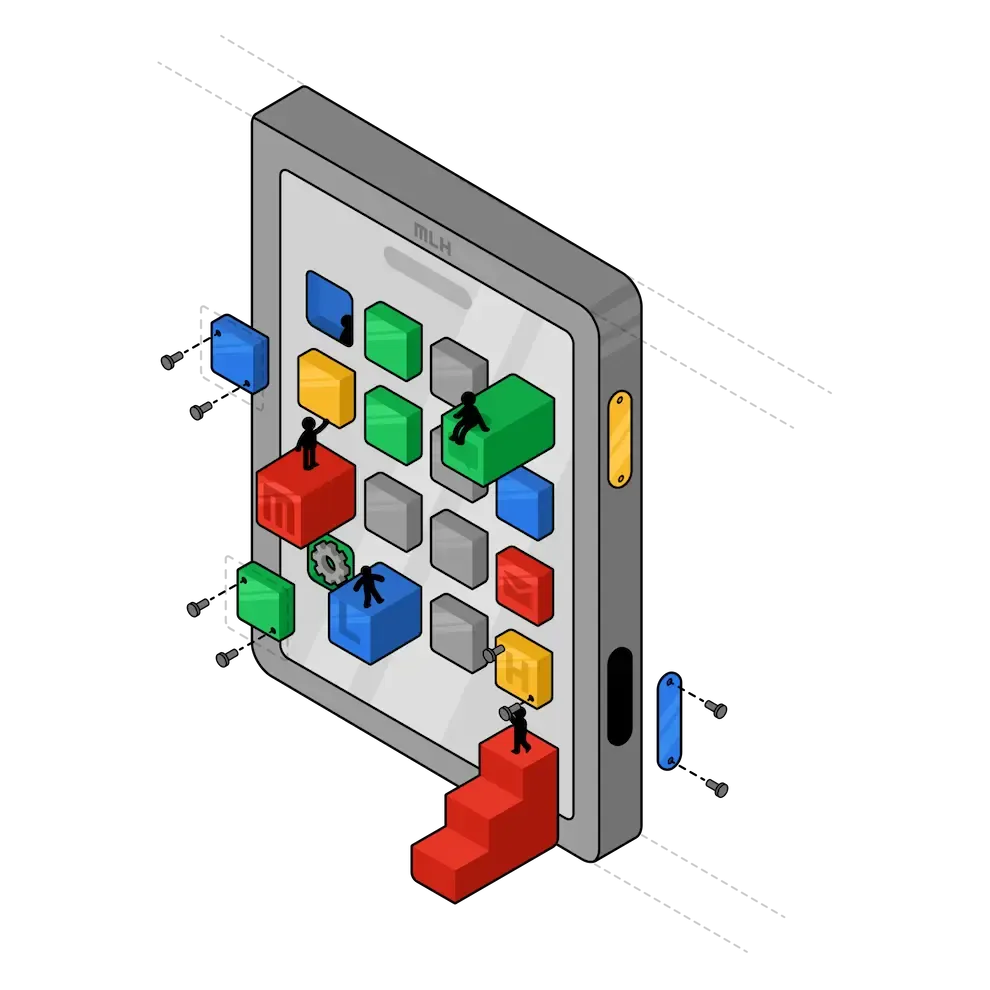 Mobile isometric illustration