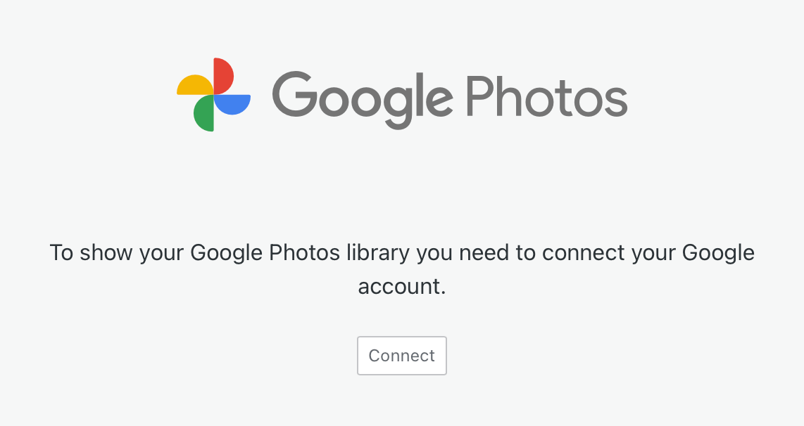 Tangkapan layar menampilkan Google Photos dan tombol Hubungkan.