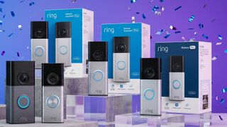 Selection of video doorbells on podiums