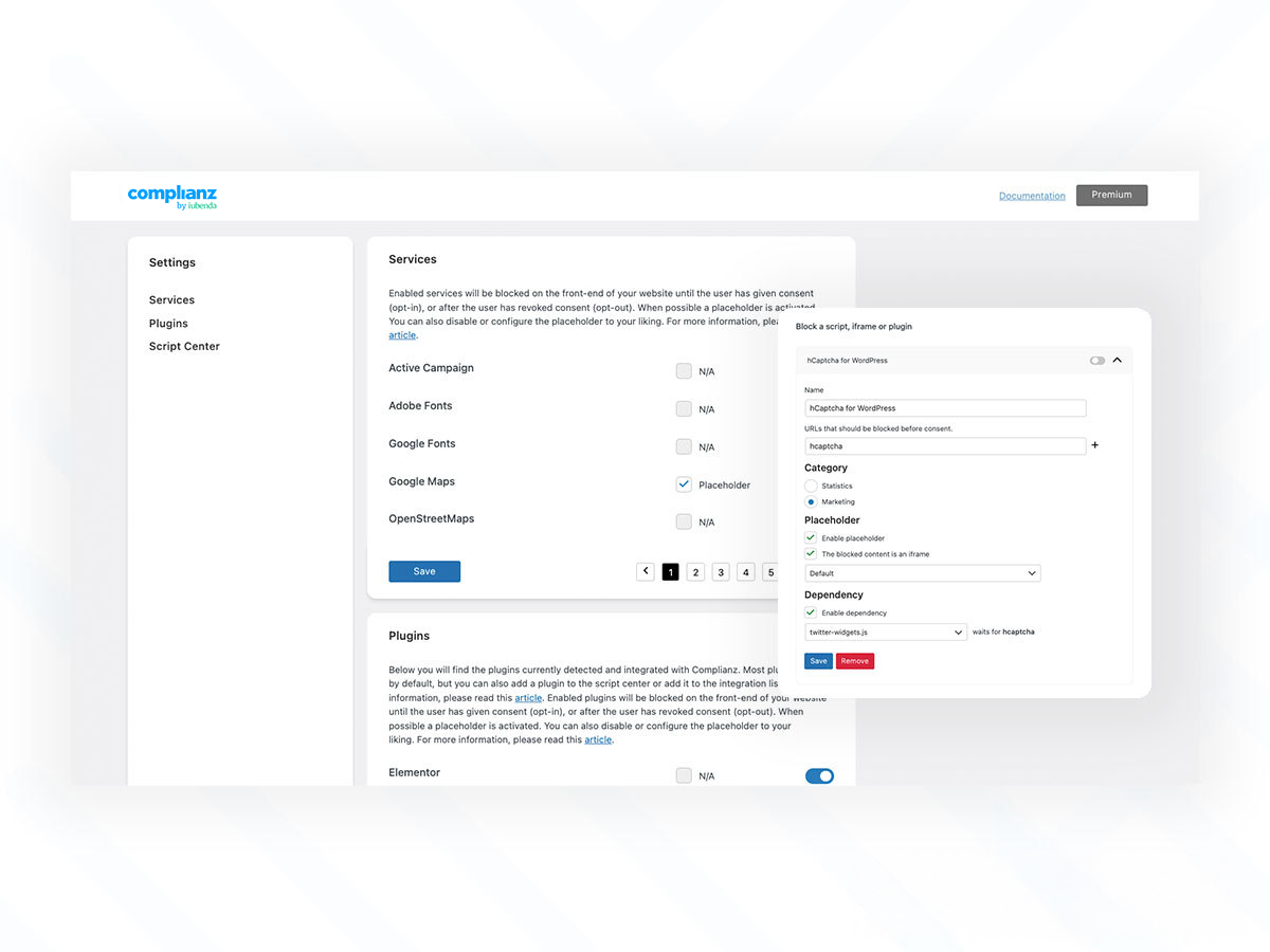 Integrations: Dedicated integrations with the most popular plugins, themes and services. Feature requests are possible!