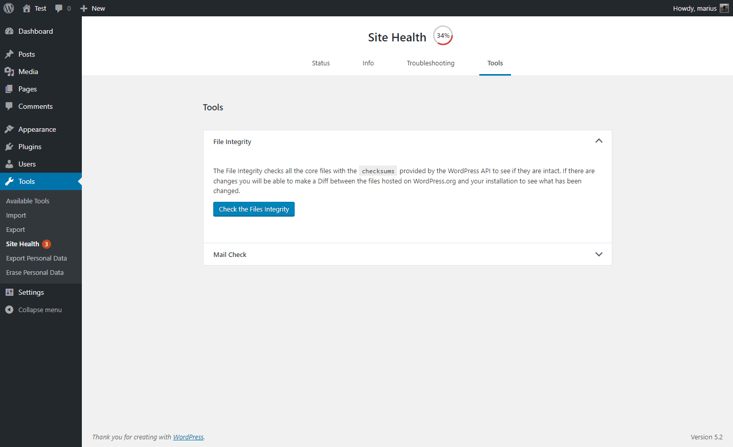 A selection of tools that can be ran on your site.