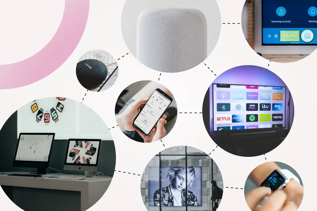 Smart devices displaying a digital solution’s content and integration across screens and platforms.