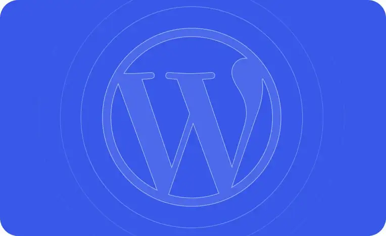 The WordPress logo with concentric rings around it