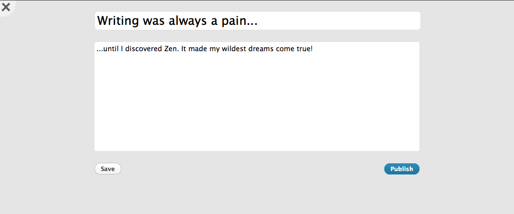 Zen adds a quick-access button to launch Zen mode from your Edit Post screen.