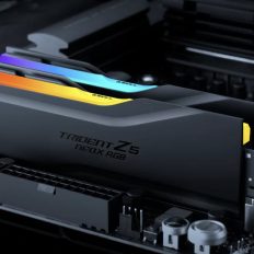 G.Skill Trident Z5 Neo X RGB RAM modules installed on a motherboard with visible RGB lighting.