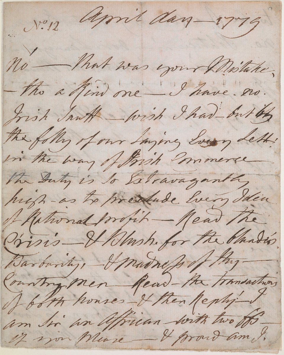 In this original letter, Sancho condemns English politicans and refers to his African heritage, writing, ‘I am Sir an Affrican – with two ffs – if you please – & proud am I to be of a country that knows no politicians – nor lawyers – no – nor Thieves’.