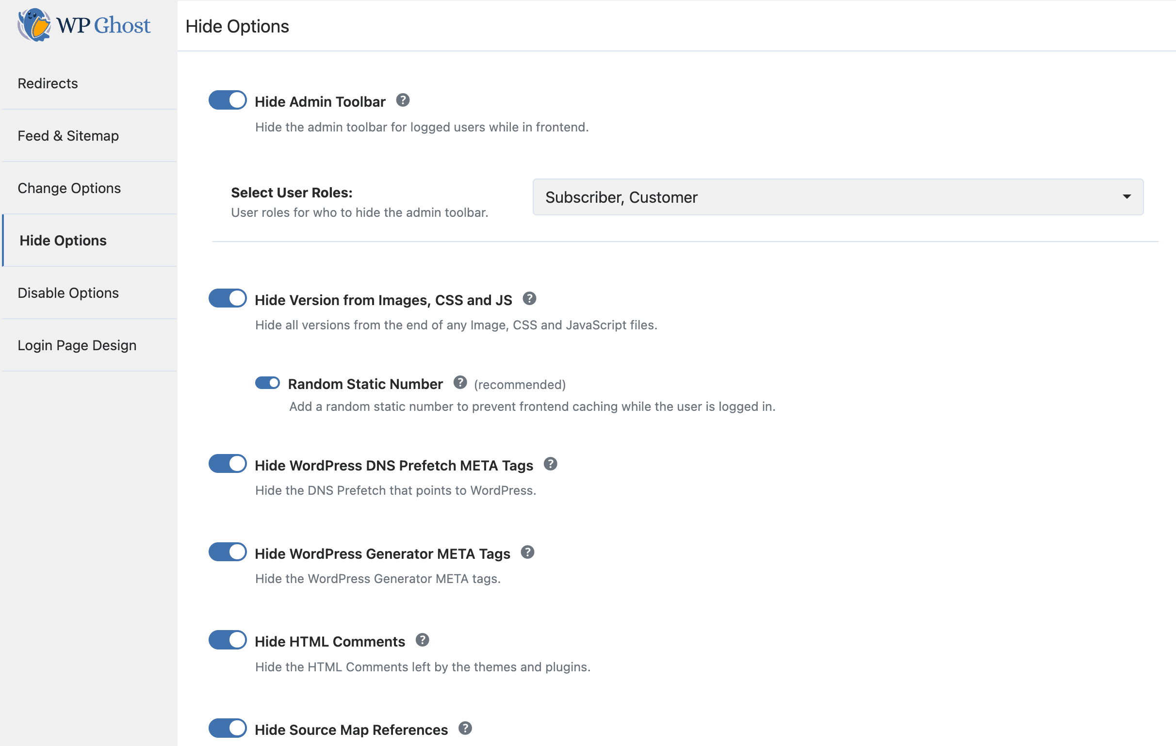 Hardening Tweaks: Deep hide options to remove WordPress version tags and identifiable meta-data.
