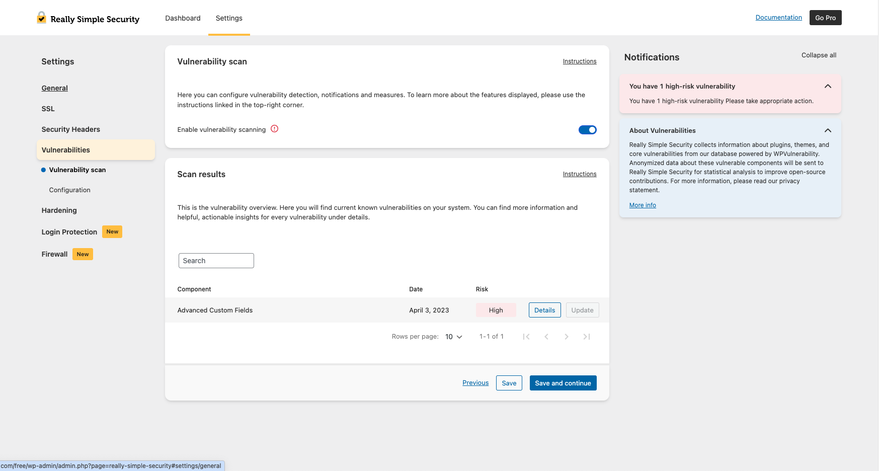 Mantente al día con las vulnerabilidades de plugins, temas y el núcleo de WordPress.
