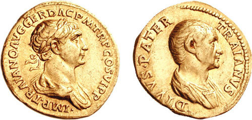 Münze des Trajan aus dem Jahr 115