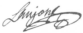 Signature de Pierre Laujon Signature de Pierre Laujon