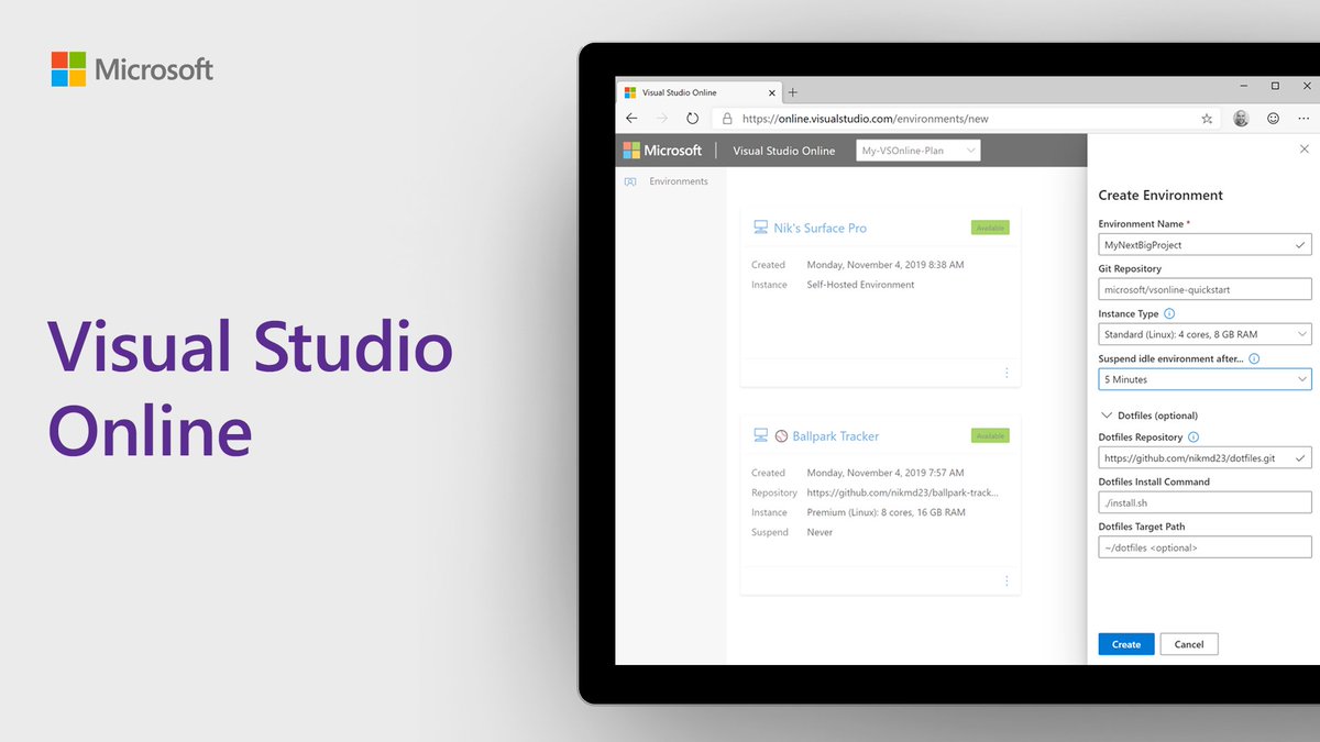 Announcing Visual Studio Online! Check out the newest member of the #VisualStudio family bringing cloud-powered development environments: for your daily work, a side project, or reviewing a PR – from anywhere. 🌴⛰🌵 http://msft.it/6019TTGxX