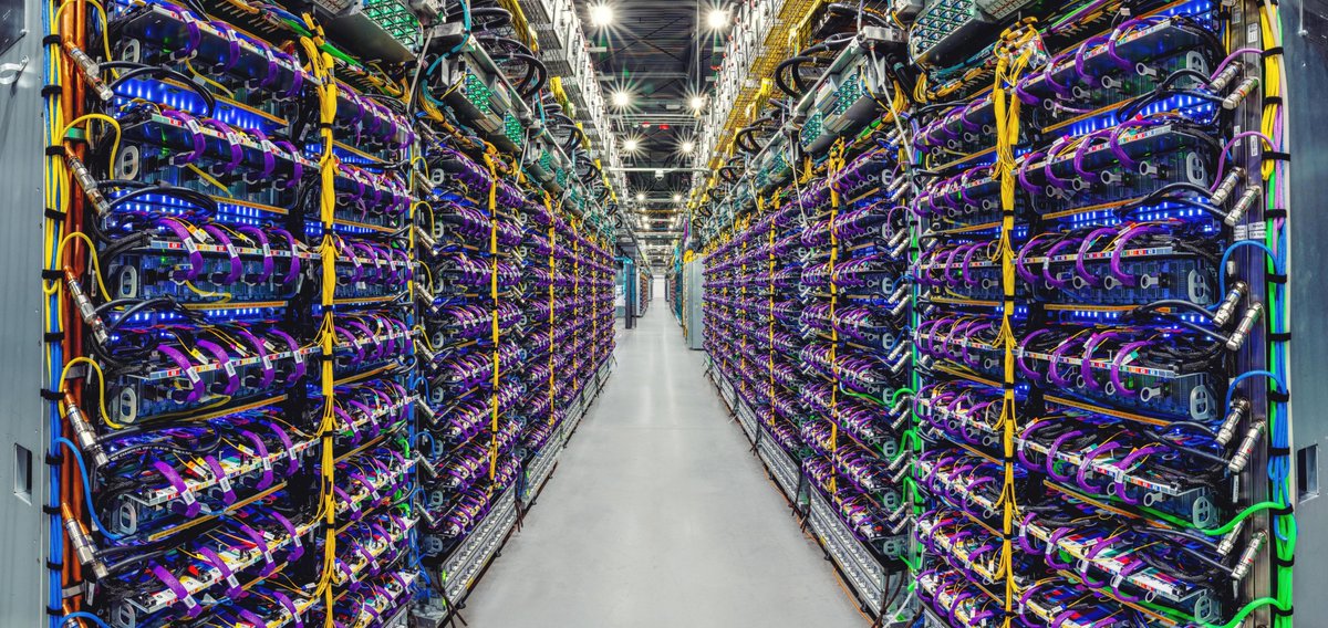 A photo of Google server racks.