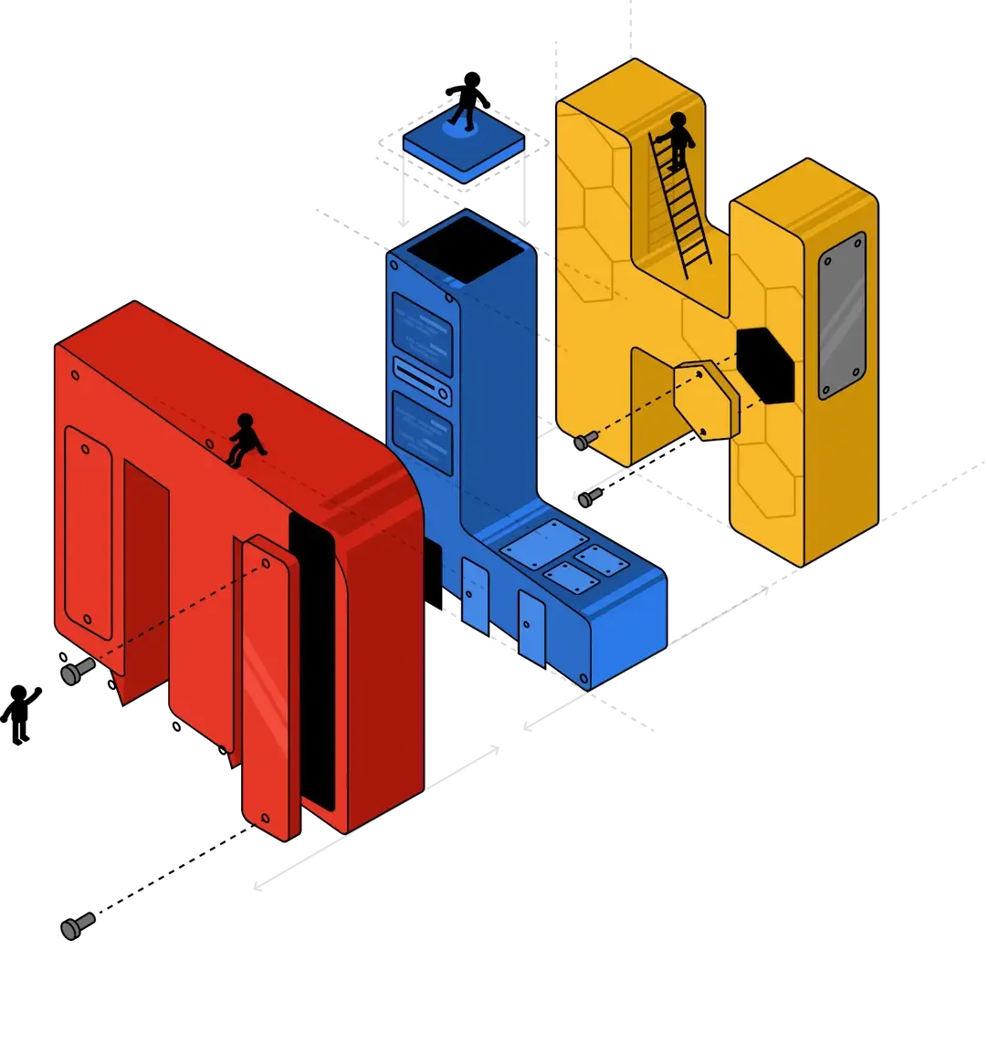 MLH isometric hero illustration