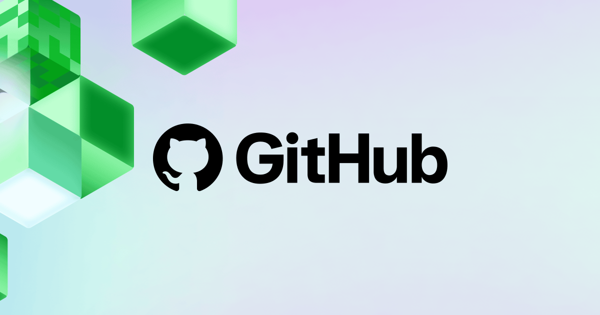 Image featuring the GitHub logo alongside decorative geometric shapes used as branding artwork.